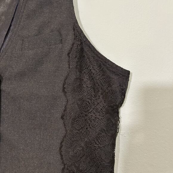 Vintage Y2K 2000’s Old Navy Brown Taupe Button-up Lace Vest XXL - Picture 2 of 5